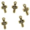 5 15x8mm Antique Gold Cross with Dots